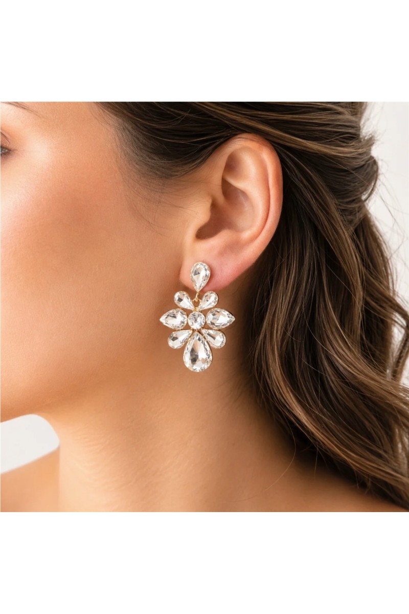 Pendientes Camelia BlancaRomeo Blanco