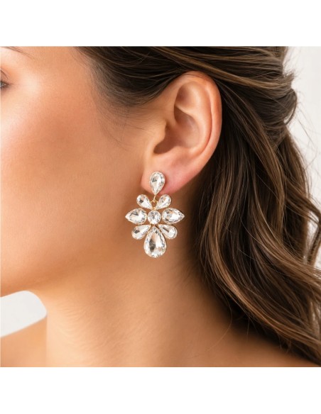 Pendientes Camelia BlancaRomeo Blanco