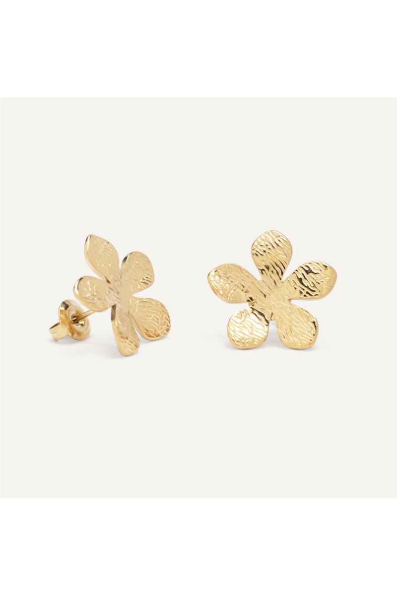 Pendientes Flor BlancaRomeo Oro 2