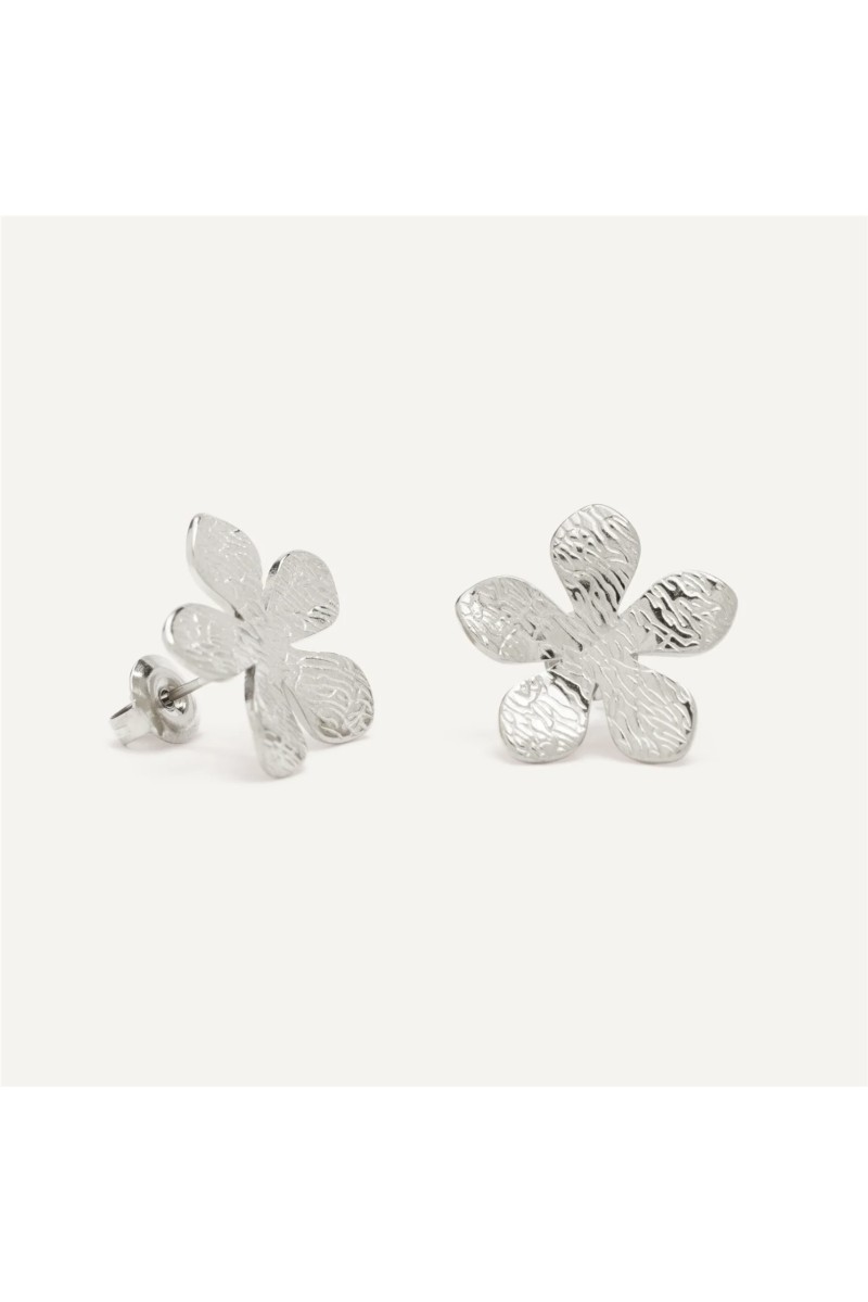 Pendientes Flor BlancaRomeo Plata