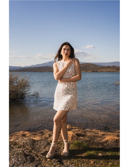 Vestido Flores SystemAction BEIGE