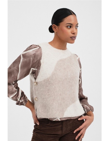 Chaleco Aiete Mus&Bombón Beige