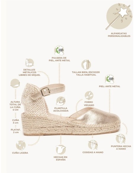 Alpargata Dorada Alhamas