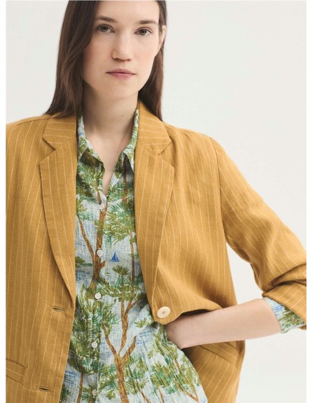 Blazer Rayas NiceThings Mostaza