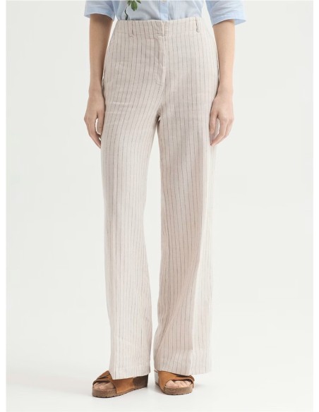 Pantalón Rayas NiceThings Crudo