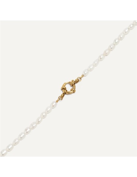 Pulsera Amor Perlas BlancaRomeo Oro