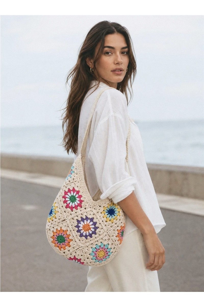 Bolso Crochet Flores