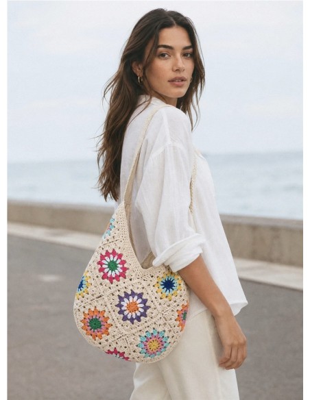 Bolso Crochet Flores